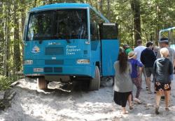 Our 4WD tour bus in deep sand 